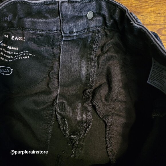 American Eagle Jeans 2 R Dream Jegging Super Hi Rise Tummy Control Black Wash - Picture 5 of 13